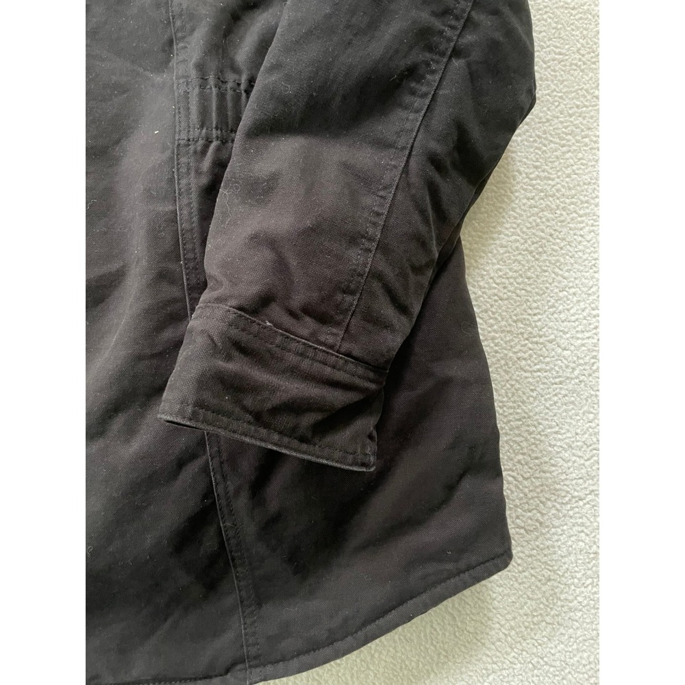 Berne Womens Large Hooded Work Jacket Black Quilted Lined Canvas Utility WCH63BK - Picture 12 of 16
